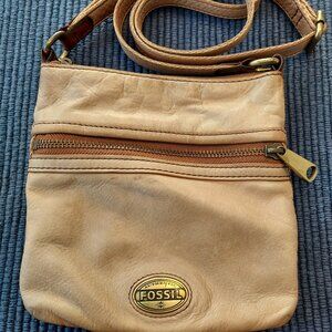 Fossil Leather Mini Explorer Crossbody Bag Tan SL3253
